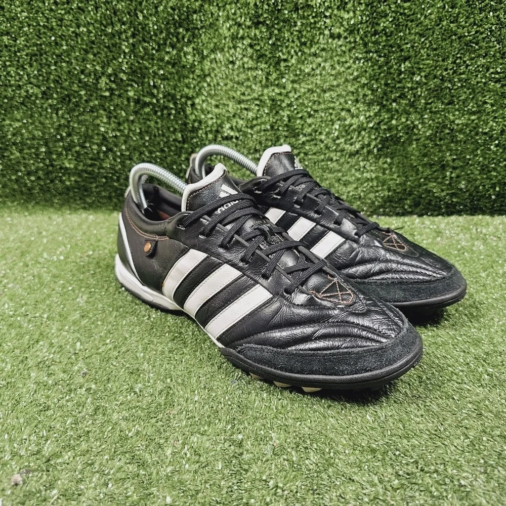 Adidas Adipure TRX Black Leather Indoor Turf Athletic Soccer Shoes Mens 9